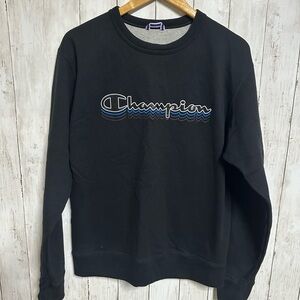 Champion Men's Black Crewneck Sweater Size M